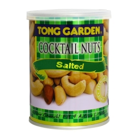 Tong Garden Cocktail Nuts Salted 150g – mixed salted nuts snack with cashews, almonds, peanuts, and macadamias in a 150g pack.