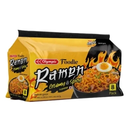 Buy 2 Get 1 Free Olympic Foodie Instant Noodles Masala 496g pack featuring flavorful masala instant noodles for a quick and tasty meal.