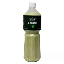 Borhani 500ml bottle of traditional yogurt-based spiced drink with a refreshing savory taste, perfect for enjoying chilled with meals.