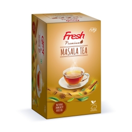 Fresh Premium Masala Tea 50g pack of aromatic masala tea blend with traditional spices, perfect for brewing a rich and flavorful cup of tea.